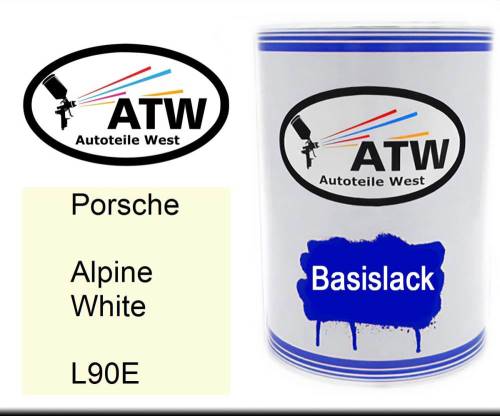 Porsche, Alpine White, L90E: 500ml Lackdose, von ATW Autoteile West.